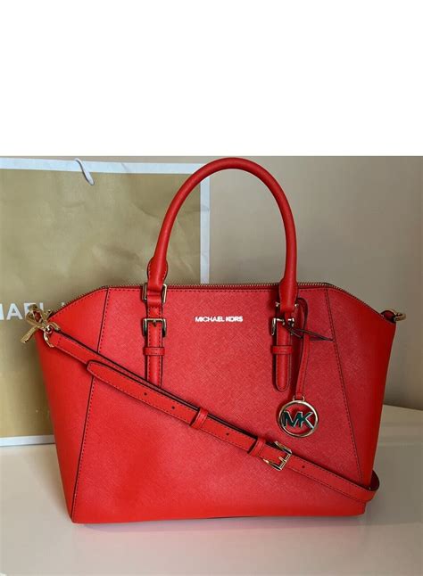 michael kors 35h5sc6s3l|Michael Kors Ciara LG TZ Satchel Saffiano Leather Black .